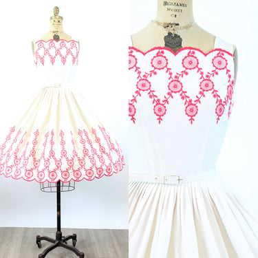 1950s MINDY ROSS embroidered dress xs | new spring 