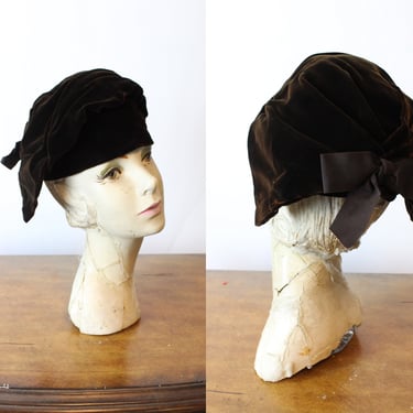 1950s does 1920s VELVET cloche hat | new fall 