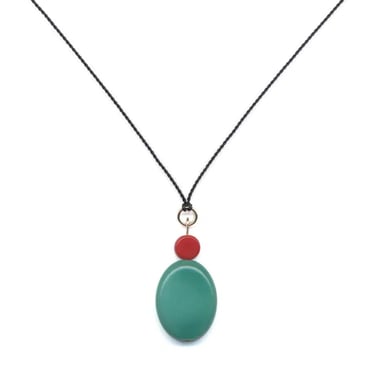 Ronni Kappos - Green Olive Necklace