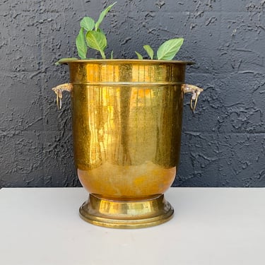 Brass Planter Horse Handle Detail