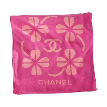 Chanel Hot Pink Logo Headscarf