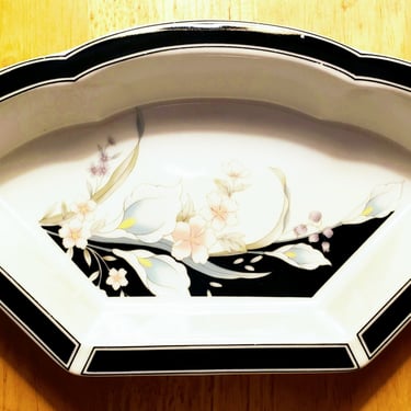 Vintage Lazy Susan replacement components Asian theme decor Made in Japan Ceramic dishes Relish tray Vanity accessories 