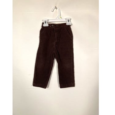 Vintage 60s Kids Healthtex Brown Corduroy Pants Size 2T/24M 