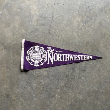 Vintage Northwestern University Wildcats Felt Souvenir Pennant 