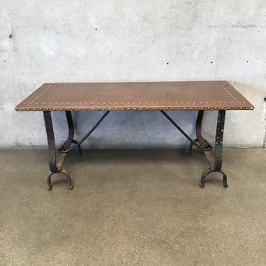 Monterey Furniture Early Copper Top - Wrought Iron Base Table #1