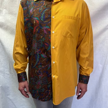 Designer Mens Shirt, Designs by Amanda Alarcon Hunter, Redesigned Mens Shirt, Button Up Redesigned Shirt, One Of A Kind Shirt, Uisex Shirt 