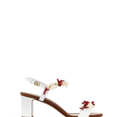 Dolce &amp; Gabbana &quot;Nappa Sandals With Coral Embellishments Women