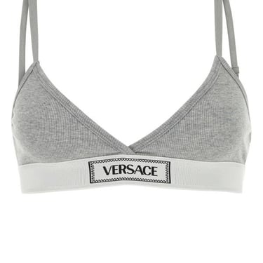 Versace Woman Grey Stretch Cotton Bra