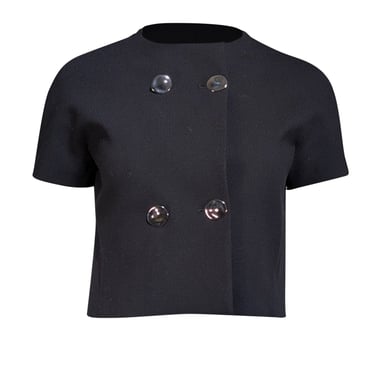 Theory - Black Tailored Crop Top w/ Silver Buttons Sz P