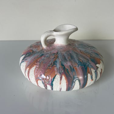 Vintage Drip Glaze Pottery Pitcher Vase 
