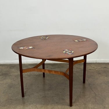 Teak Gaming Table with Inlay 