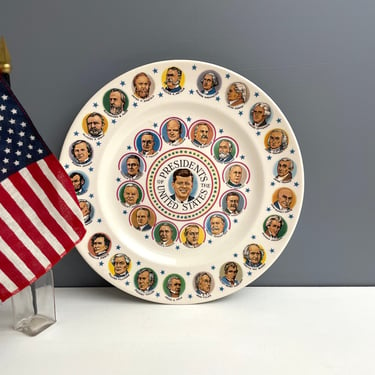 Presidents of the United States plate through Kennedy - vintage historic plate 