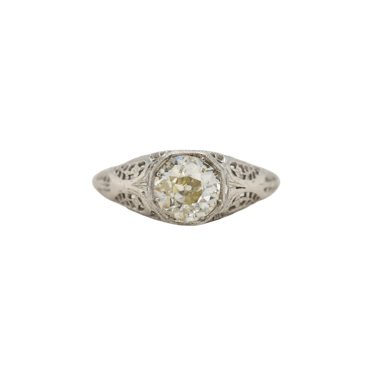 Art Deco Filigree Diamond Engagement Ring