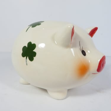 Vintage St. Patrick's Day Ceramic Piggy Bank 