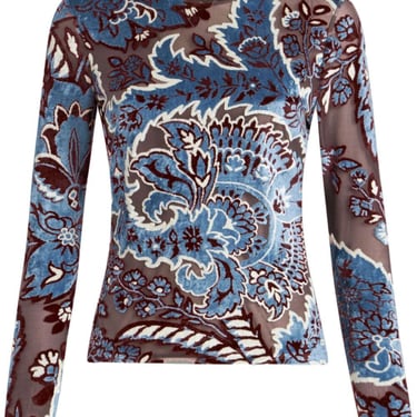 Etro Women Tulle And Jacquard Velvet Top