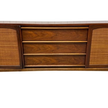 Mid-Century Modern Lane Rhythm Walnut & Cane Sideboard 