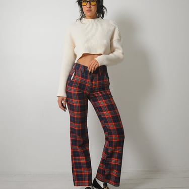 1970's Tartan Plaid Flared Pants 28x31