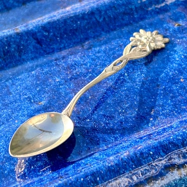 Vintage Art Nouveau Sugar Spoon Flower Floral Silver plate Retro Coffee Service 