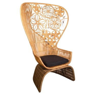 Contemporary Modern B&B Italia Crinoline High Peacock Armchair 