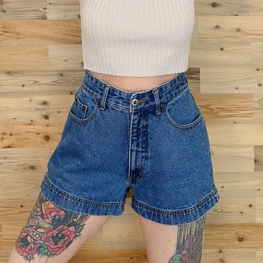 90's Vintage High Rise Jean Shorts / Size 29 