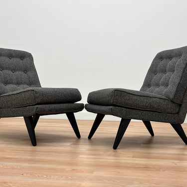 Mid Century Slipper chairs (pair) by Jitona 
