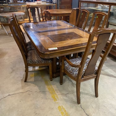 Unique Furniture Makers Two Tone Dining Table and Chairs