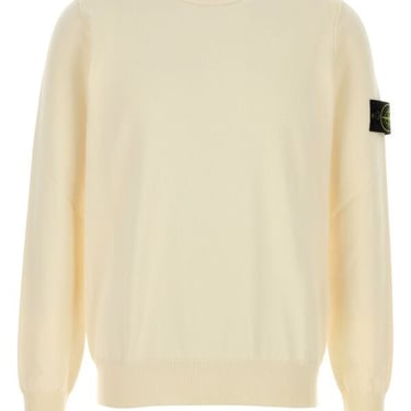 Stone Island Men Ivory Cotton Sweater