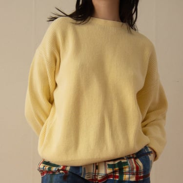 1980s Butter Yellow Cotton Knit Pullover 