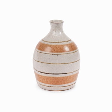 Pottery Craft Striped Ceramic Vase Bulbous 