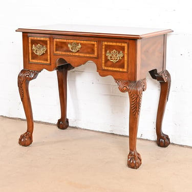 Councill Furniture Chippendale Banded Mahogany Lowboy Dressing Table or Entry Table