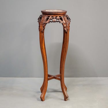 Contemporary Carved Marble Top Plant Stand