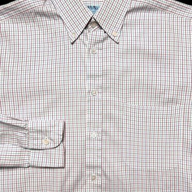 Vintage HILDITCH & KEY Button-Down Shirt ~ 15 1/2 R ~ Broadcloth / Graph Check Plaid ~ Gussets ~ Jermyn Street, London 