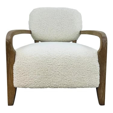 Modern White Faux Shearling Telluride Lounge Chair