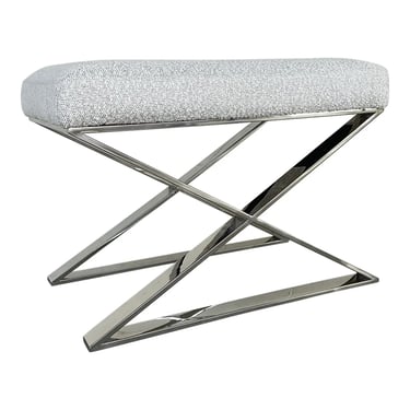 Revelation Modern White Boucle Intersection Bench