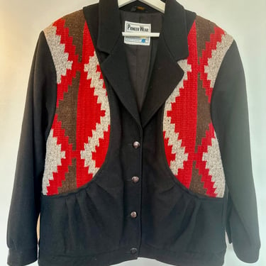 Oversized wool blend vintage pioneer jacket