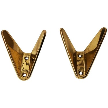 Brass Coat Wall Double Hooks by Hertha Baller 