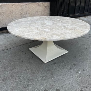 Jaw Dropping | Mid-century Travertine Coffee Table