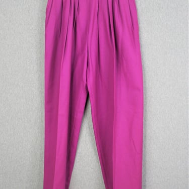 Saint Larent - 1980s - Wool Gaberdine - Pleated Trousers - Orchid - Marked size 36 - Estimated size 2 