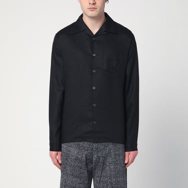 Prada Black Linen Shirt Men