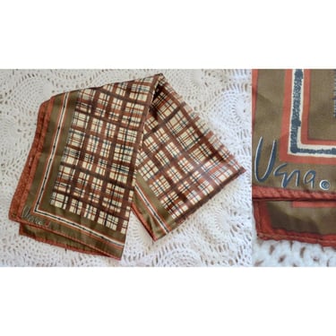 Vintage Vera Scarf - Vera Neumann Scarves - Polyester Brown Bronze Beige Print 