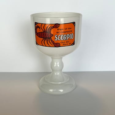 Schooner Scorpio Goblet, Vintage Scorpio Cup, Astrological Sign Barware, Vintage Zodiac Beer Mug, Zodiac Scorpio Sign Mug, Scorpio Goblet 