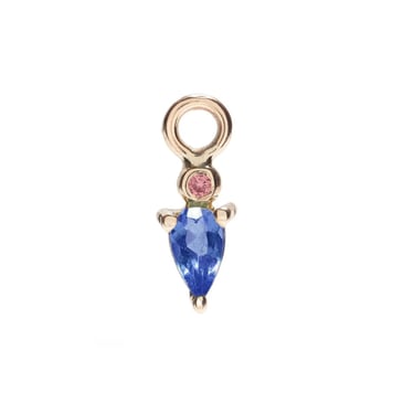 Scosha Droplet Charm - Gold/Blue Sapphire