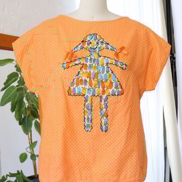 Clementine Polka Dot Girl Top M