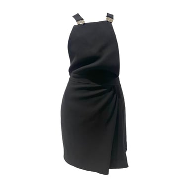 Versace Black Medusa Cut-Out Clasp Dress