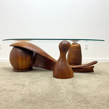 vintage mid century Steven Spiro studio craft sculptural abstract coffee table 