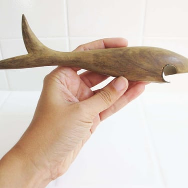 Fish Shaped Olive Wood Bottle Opener Made in Spain Nautical Minimalist Housewarming Gift 