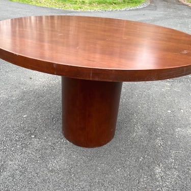 Round wood drum dining table 42x30" tall
