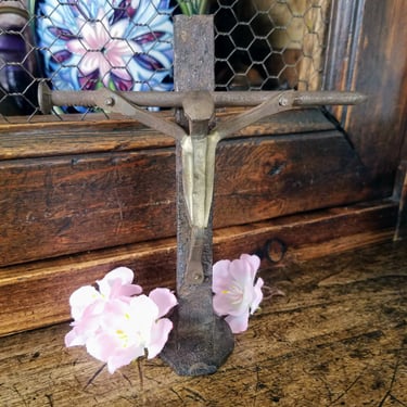 Upcycled Metal Cross of Nails~Handmade Vintage Cross~Religious Art~Rustic Crucifix~Christian Altar~JewelsandMetals 