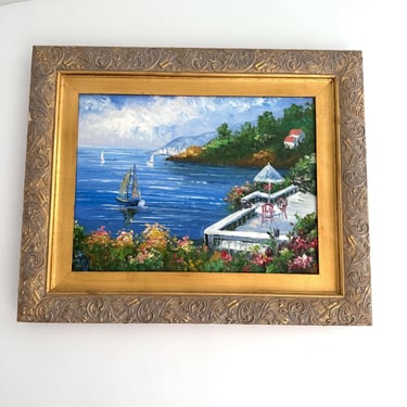 20th Century Mediterranean Coastal Painting 