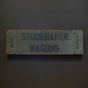 Hand Painted Studebaker Wagons Sign c.1930